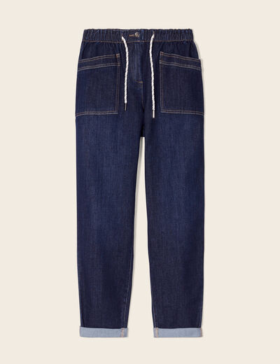 Jean coupe mom 7/8&egrave;me denim brut femme