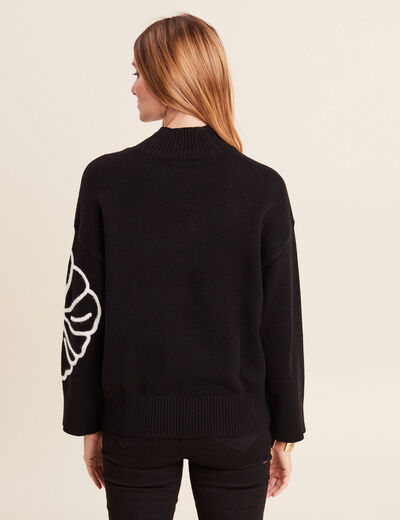 Pull manches longues noir femme