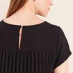 Robe longue &eacute;vas&eacute;e manches courtes noir femme