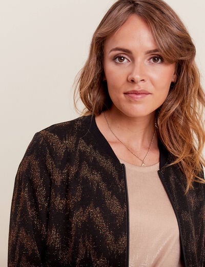 Veste bomber zippée noir femme