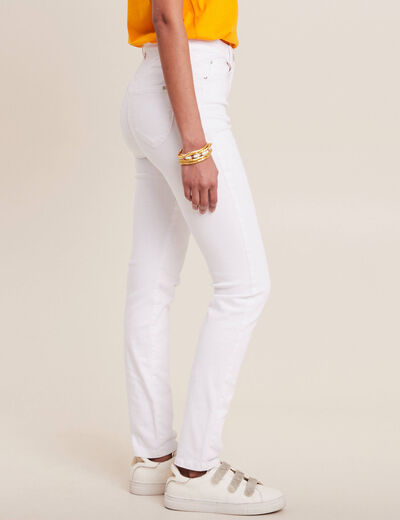 Jean magique ajusté taille standard blanc femme