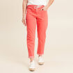 Pantalon coupe mom 7/8&egrave;me rouge corail femme