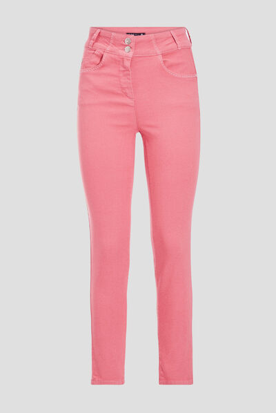 Pantalon ajusté vieux rose femme