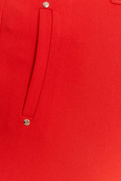 Pantalon flou à pinces rouge femme