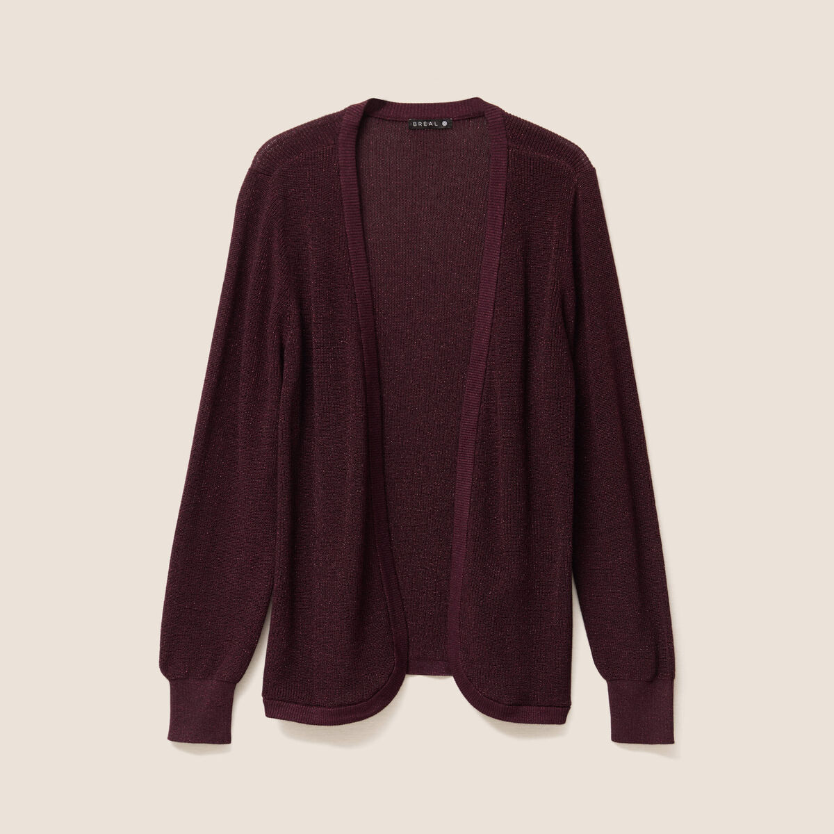 Gilet manches longues bordeaux femme