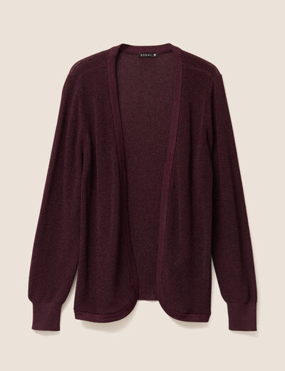 Gilet manches longues bordeaux femme