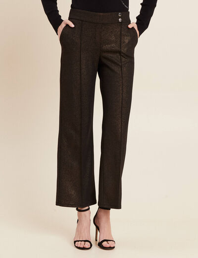 Pantalon large paillettes noir femme