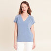 T-shirt manches courtes bleu gris femme