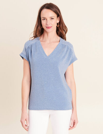 T-shirt manches courtes bleu gris femme