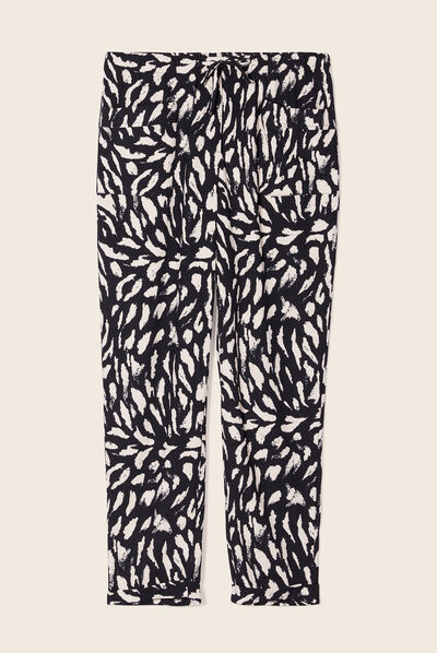 Pantalon flou à coulisse noir femme