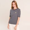 T-shirt col rond noir femme