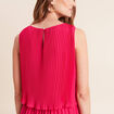 Robe longue &eacute;vas&eacute;e pliss&eacute;e sans manches rose fushia femme