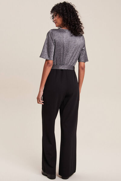 Combinaison pantalon droite noir femme