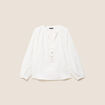 Blouse ample manches longues fluide ecru femme