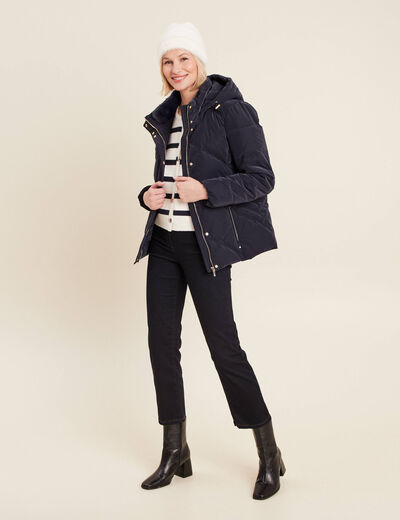 Gilet manches longues bleu femme
