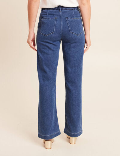 Jean large taille haute denim stone femme