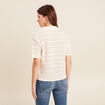 T-shirt ample macramé manches courtes ecru femme