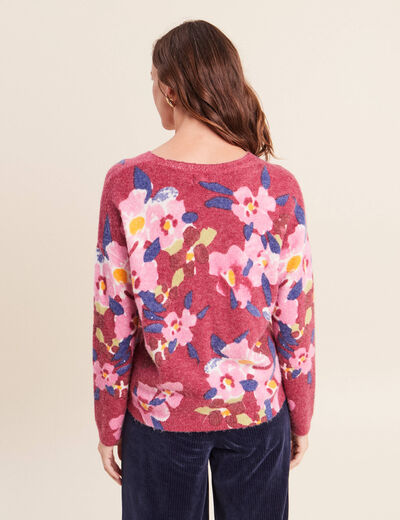 Pull manches longues rose femme
