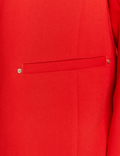 Veste city droite 1 bouton rouge femme