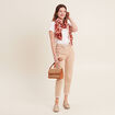 Pantalon coupe mom 7/8&egrave;me sable femme