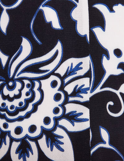 Jupe longue évasée bleu foncé femme