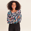 Pull manches longues bleu femme