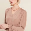 Blouse manches longues satin sable femme