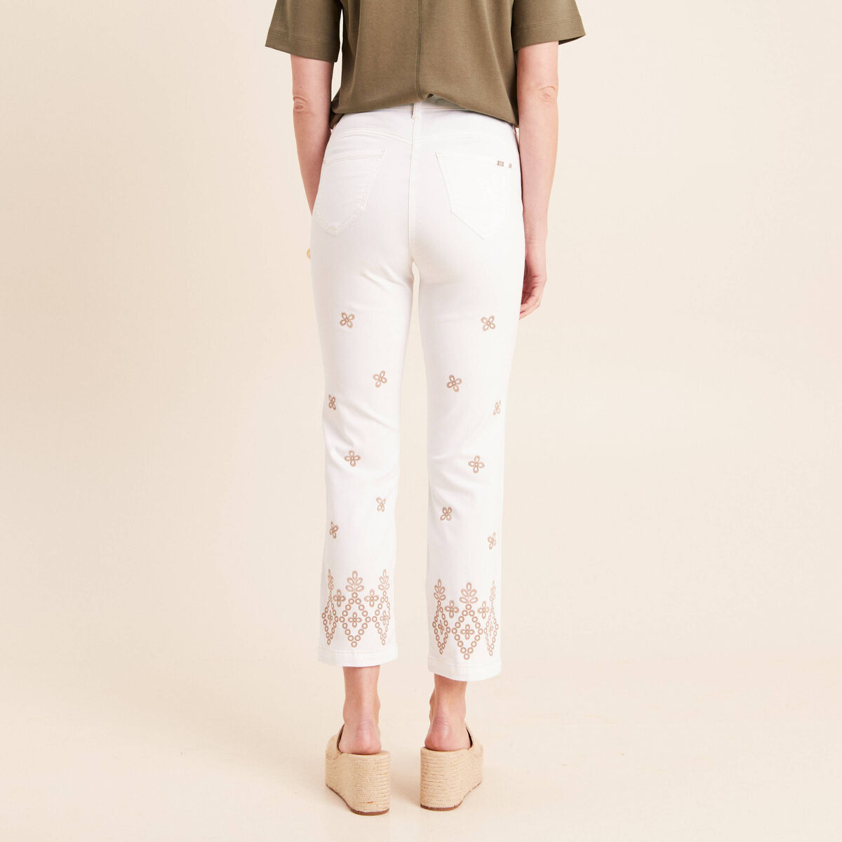 Pantalon magique Le L&eacute;ger coupe droite beige femme