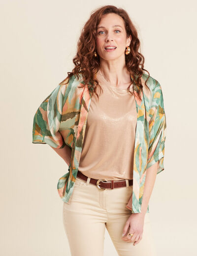 Veste esprit kimono multicolore femme