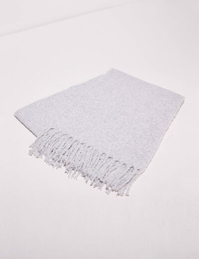 Écharpe à franges gris clair femme