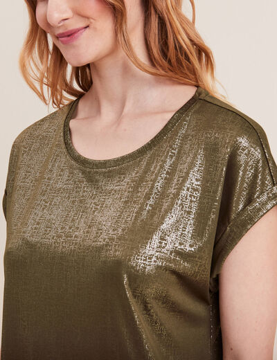 T-shirt manches courtes vert olive femme