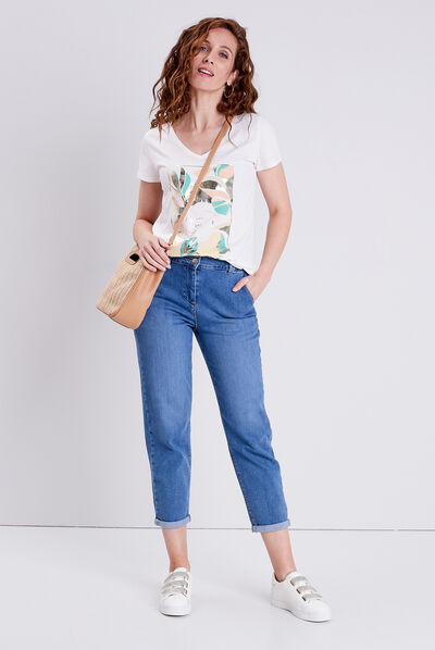 Jean slouchy 7/8ème denim stone femme