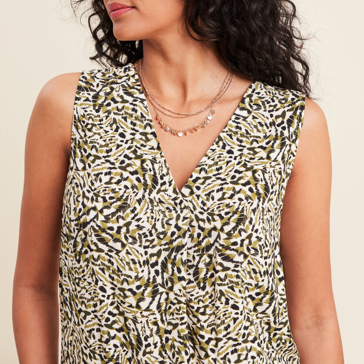 Blouse sans manches vert femme