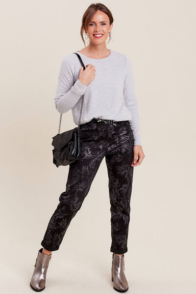 T-shirt manches longues gris clair femme