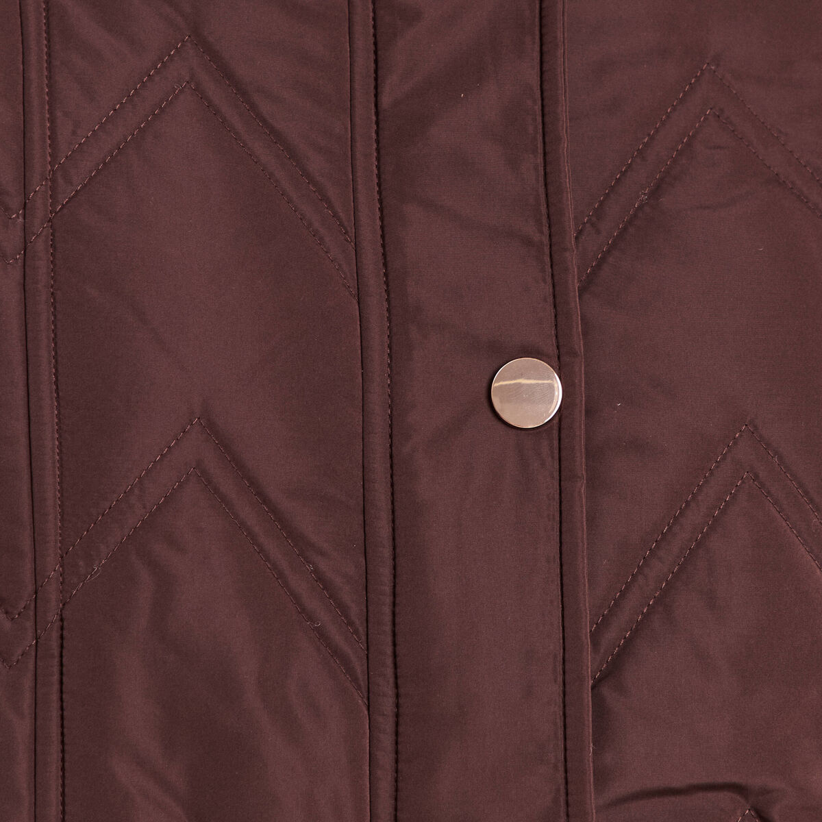Doudoune courte doubl&eacute;e col amovible marron fonc&eacute; femme