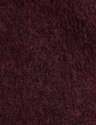 Pull manches longues col polo bordeaux femme