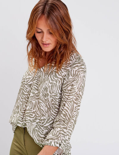 Blouse manches 3/4 noir femme