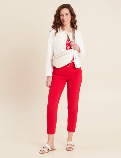 Blouse manches courtes rouge femme