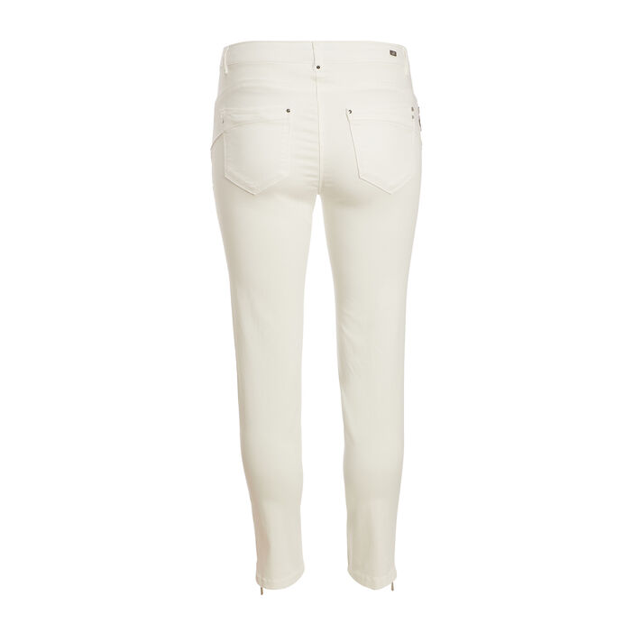 Pantalon 7/8 satin ecru femme