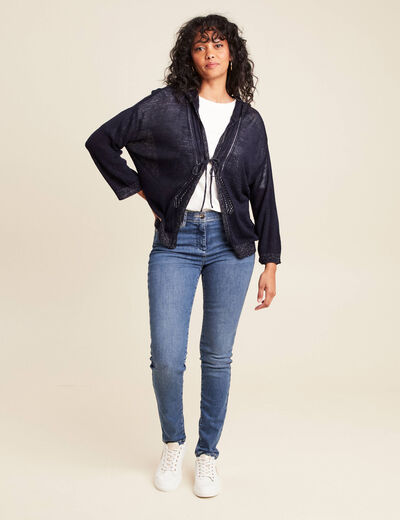 Jean magique L'Unique coupe ajust&eacute;e denim double stone femme