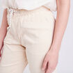 Pantalon coupe droite à coulisse ivoire femme