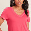 T-shirt manches courtes rose framboise femme