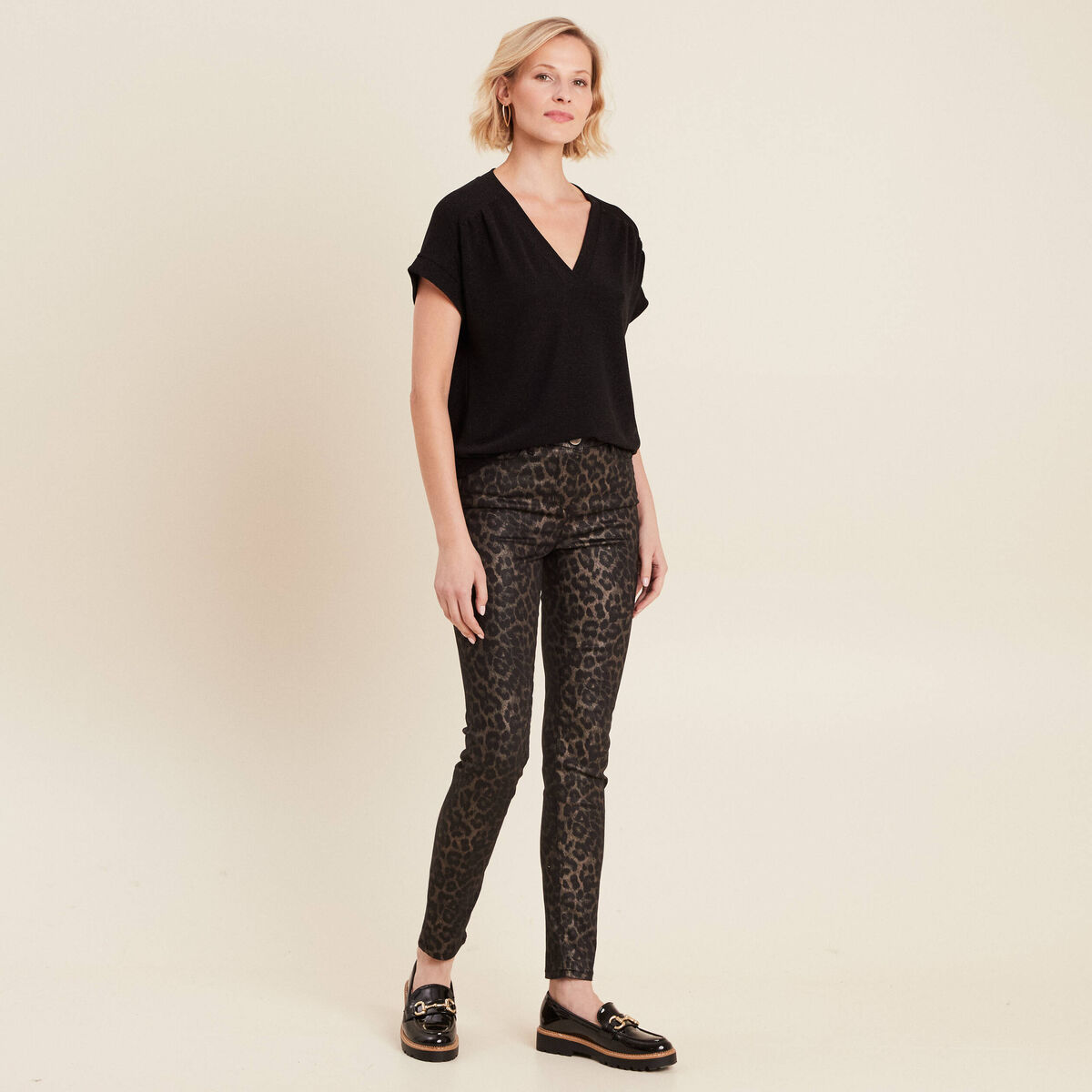 T-shirt manches courtes noir femme