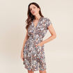 Robe droite zipp&eacute;e marron femme