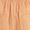 Pantalon coupe large fluide taille haute beige femme