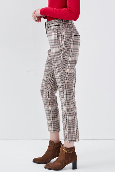 Pantalon droit ecru femme