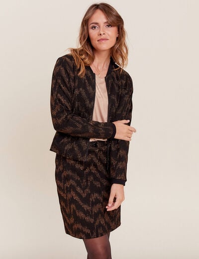 Veste bomber zippée noir femme