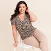 T-shirt manches courtes beige femme