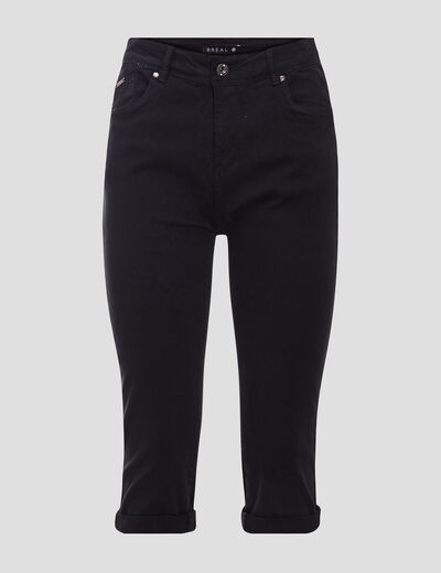 Pantacourt ajusté noir femme