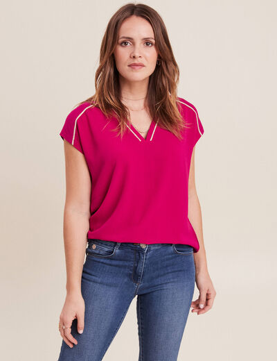 T-shirt Kiabi Rose Fushia Manches Courtes - Taille M/38, Coton, Occasion En Parfait état